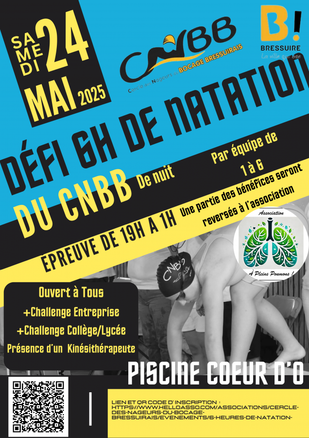 6 Heures de natation Bassin sportif Cœur d'O le 24 mai 2025 