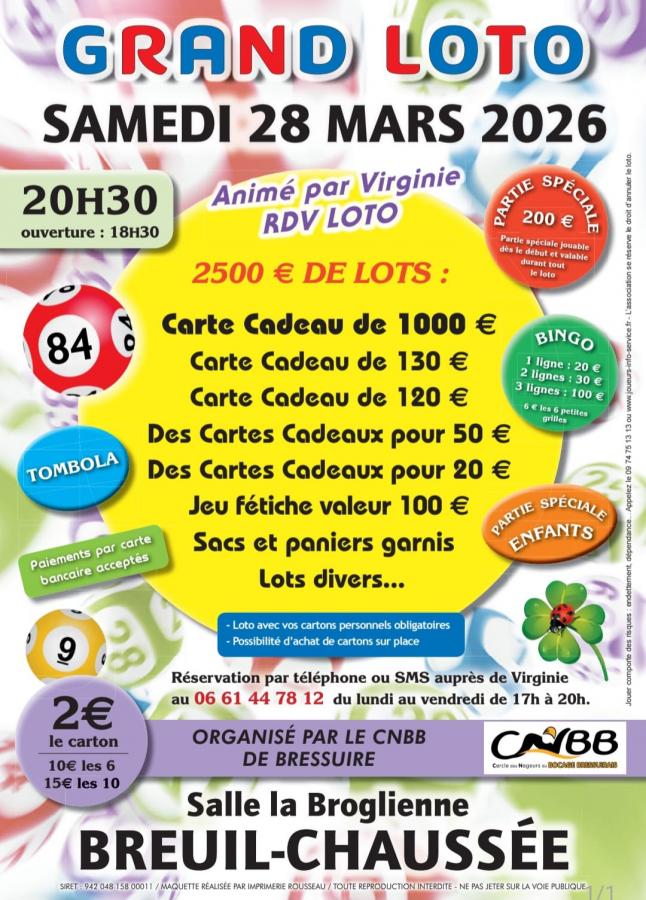 Loto CNBB  28 mars 2026
