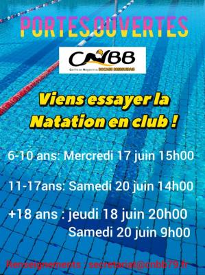 Portes ouvertes, Viens essayez la natation en club