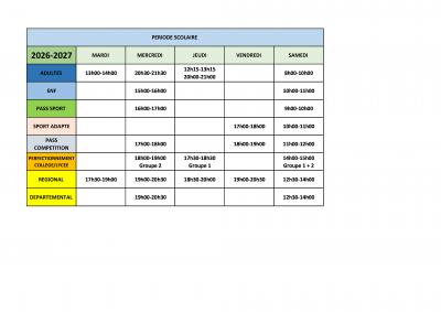 Planning CNBB saison 2026-2027